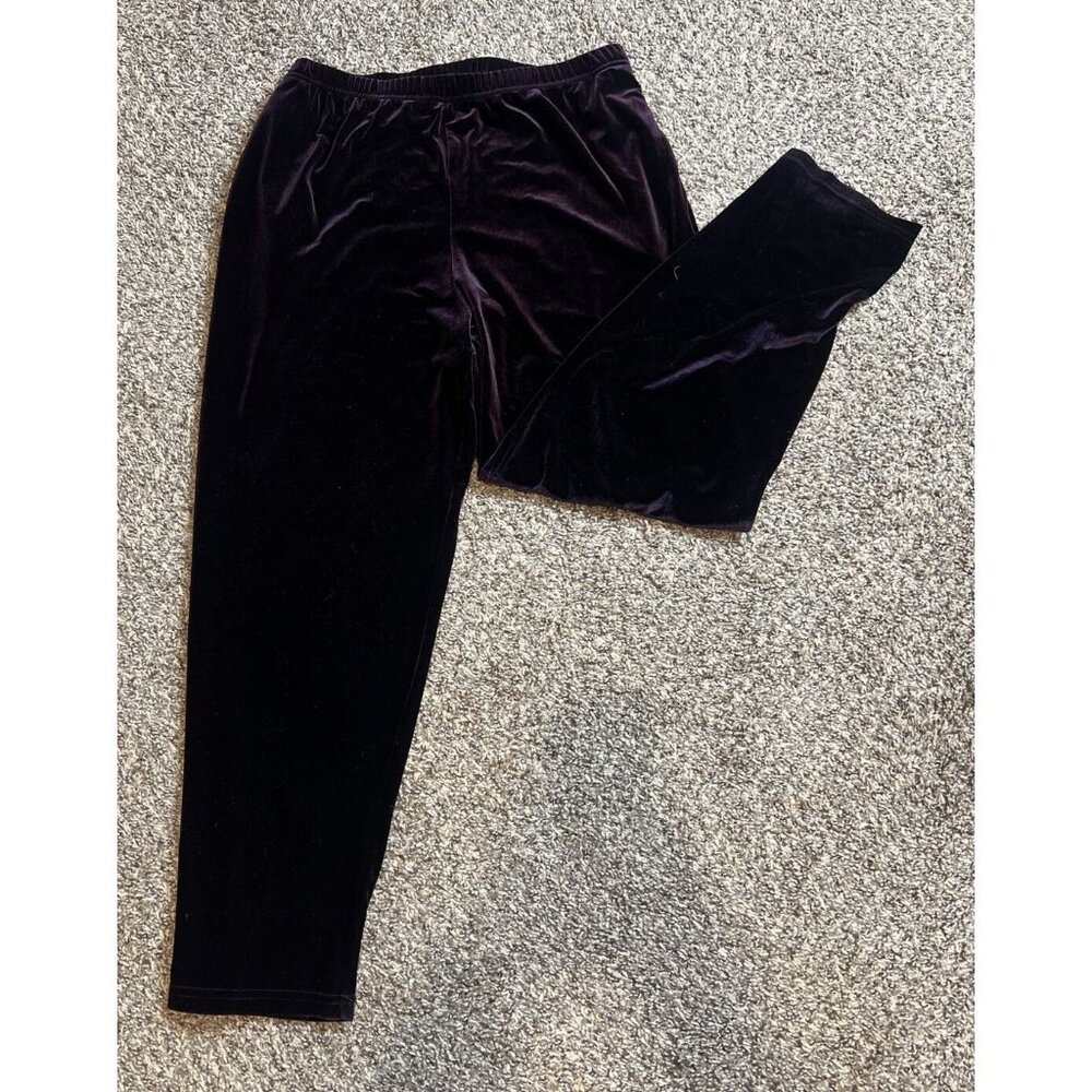 Coldwater Creek Womens Velvet Stretch Pants Purple Large
